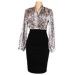 Animal Print Stretchy Official White Dress