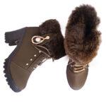 Fluffy Casual Laced Ankle Boots