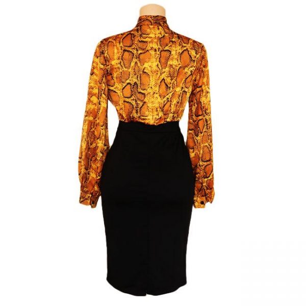 Animal Print Stretchy Official Gold Dress - Image 3