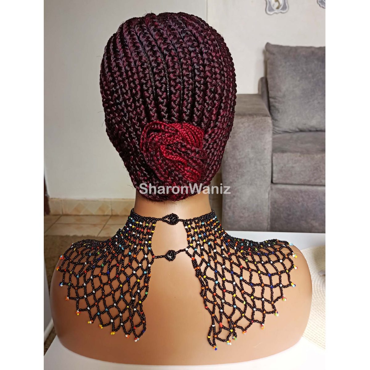 Short Back cornrows Braided Wig BNJ002 - Image 3