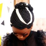 Short Black and White Ponytail Braided Wig BCA035