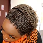Back cornrows coiled Braided Wig BRC037