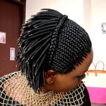 Back cornrows coiled Braided Wig BRC038