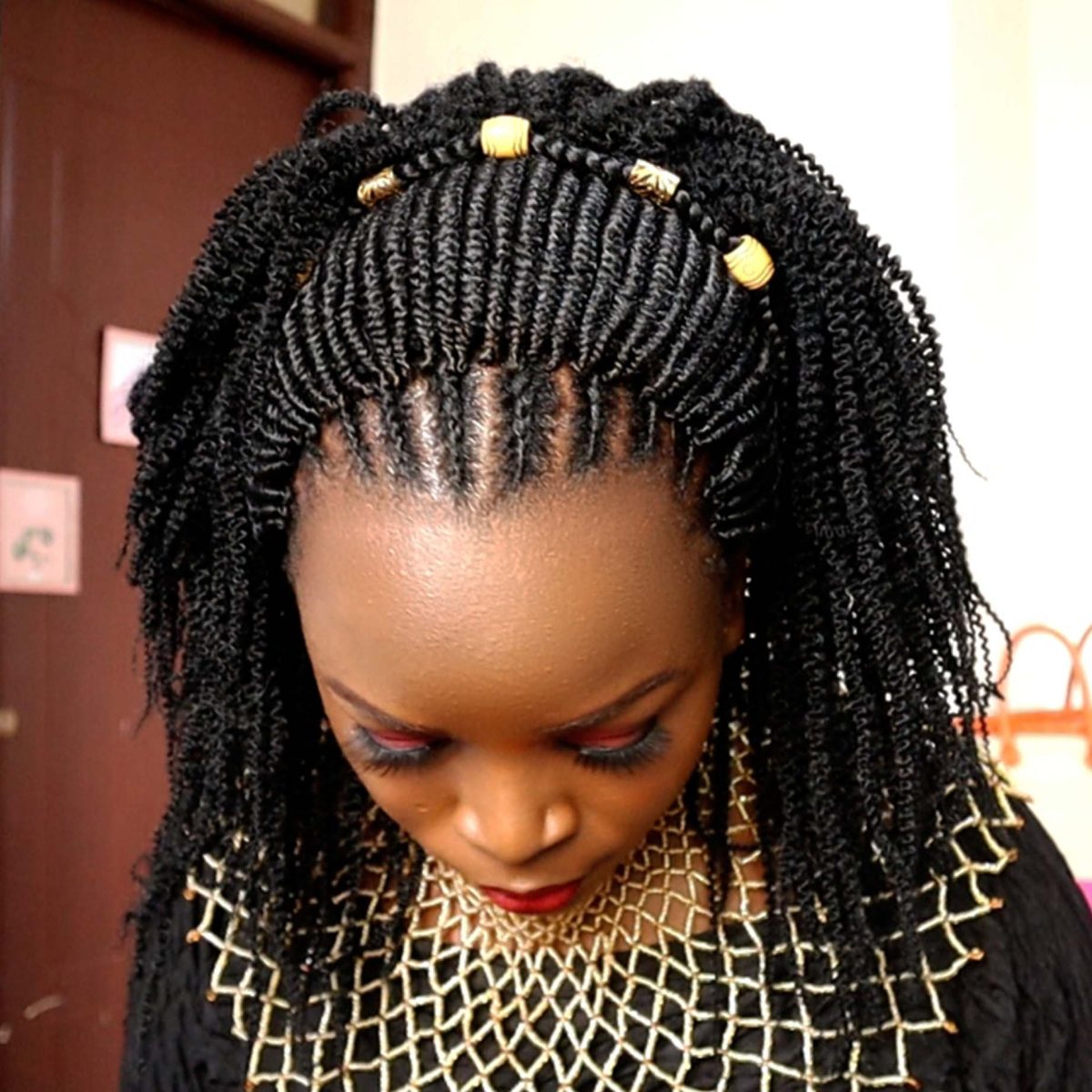 Back cornrows Twisted Braided Wig BRC039 - Image 4