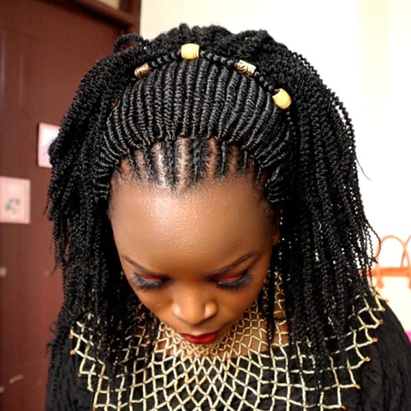 Back cornrows Twisted Braided Wig BRC039 - Image 4
