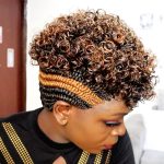 Short Afro Side cornrows Braided Wig CCA004