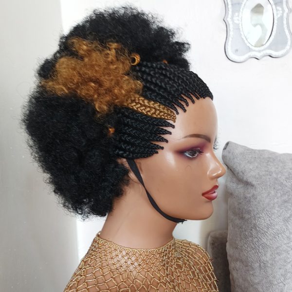 Back Afro Front Braided Wig CGN007 - Image 4