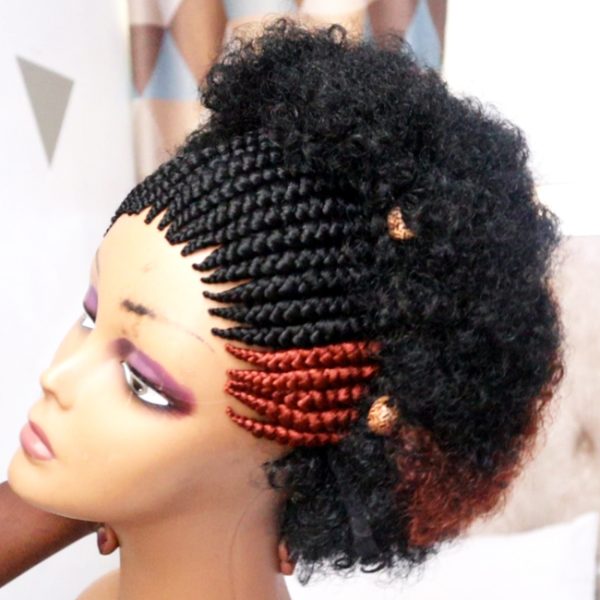 Back Afro Front Braided Wig CGN013 - Image 3