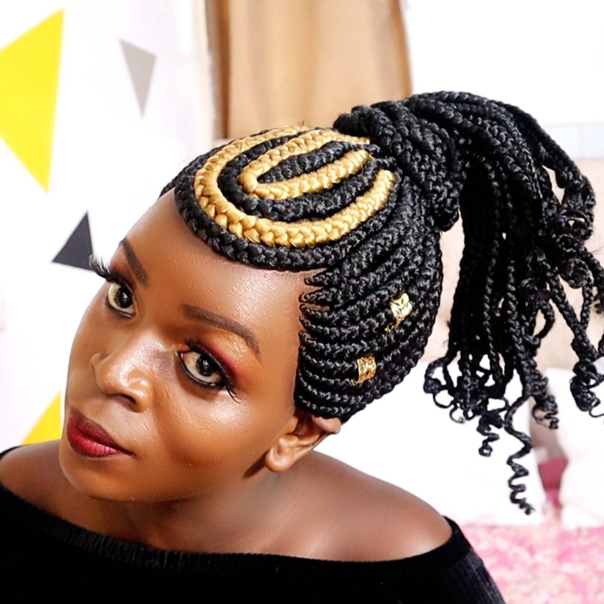 Short Fringe Ponytail Braided Wig BGN029 - Image 2