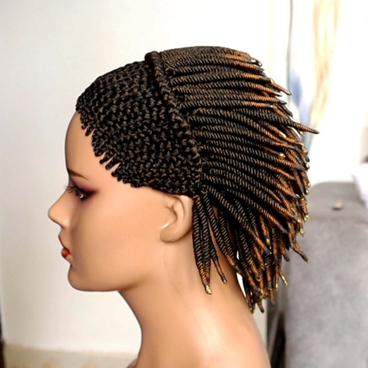 Back cornrows coiled Braided Wig BRC037 - Image 2