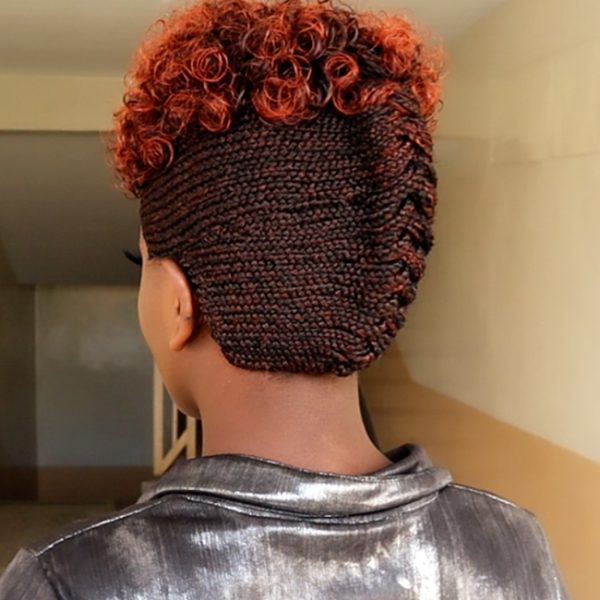 Short Afro Mohawk cornrows Braided Wig CCA001 - Image 6
