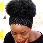 Short Afro Ponytail cornrows Braided Wig CCA006