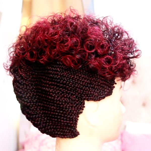 Short Afro Mohawk cornrows Braided Wig CCA016 - Image 3
