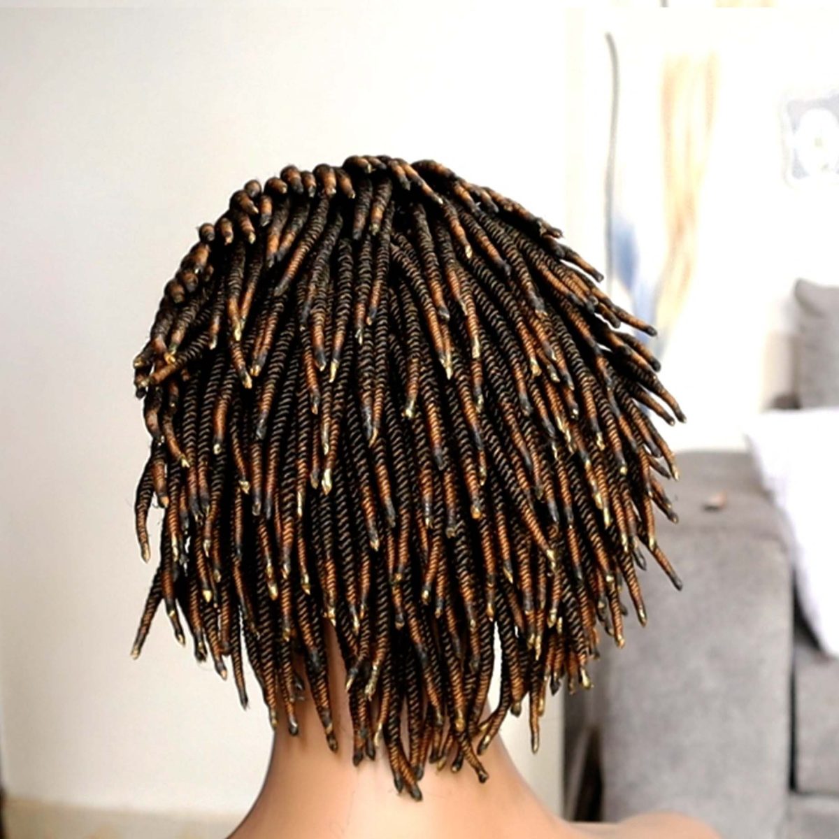 Back cornrows coiled Braided Wig BRC037 - Image 3