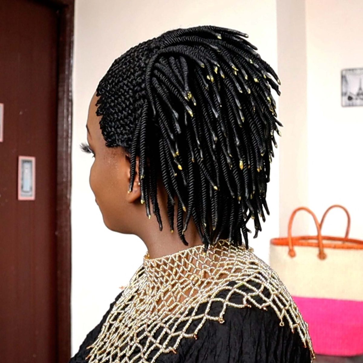 Back cornrows coiled Braided Wig BRC038 - Image 3