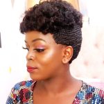 Short Afro Mohawk cornrows Braided Wig CCA001