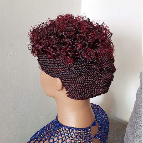 Short Afro Mohawk cornrows Braided Wig CCA003 - Image 3