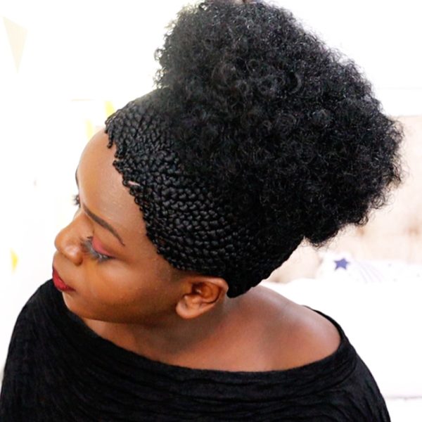 Short Afro Ponytail cornrows Braided Wig CCA006 - Image 3