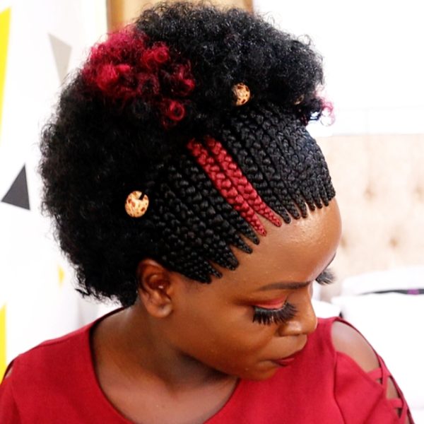 Back Afro Front Braided Wig CGN014 - Image 3