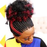 Short Afro Ponytail Cornrows Braided Wig CGN015