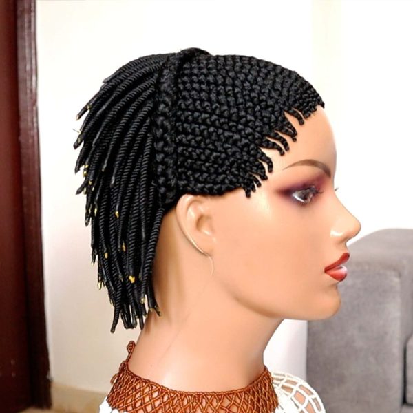 Back cornrows coiled Braided Wig BRC038 - Image 4