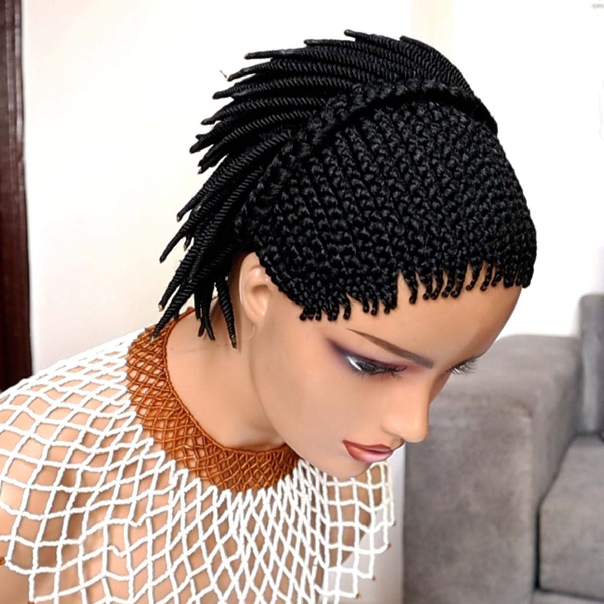 Back cornrows coiled Braided Wig BRC038 - Image 5