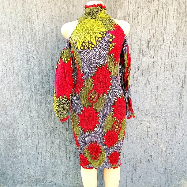 Floral Casual Ankara  Bodycon Dress - Image 3
