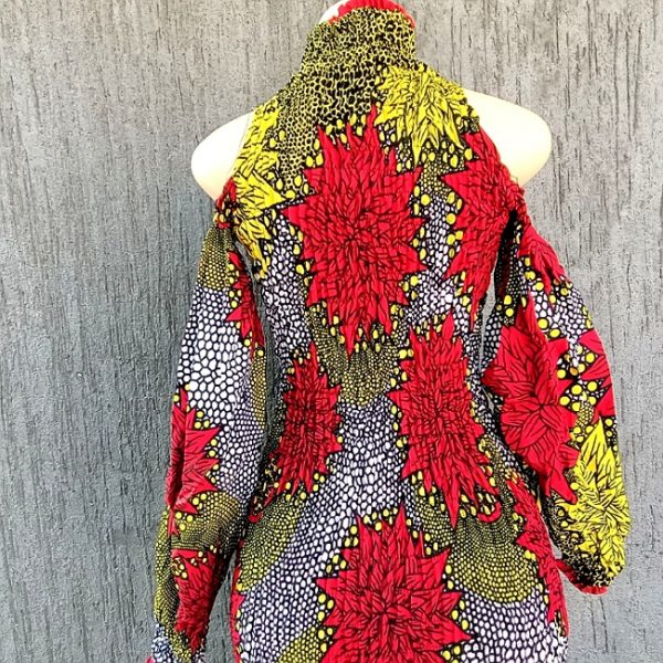 Floral Casual Ankara  Bodycon Dress - Image 4