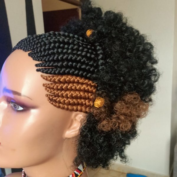 Back Afro Front Braided Wig CGN027 - Image 4