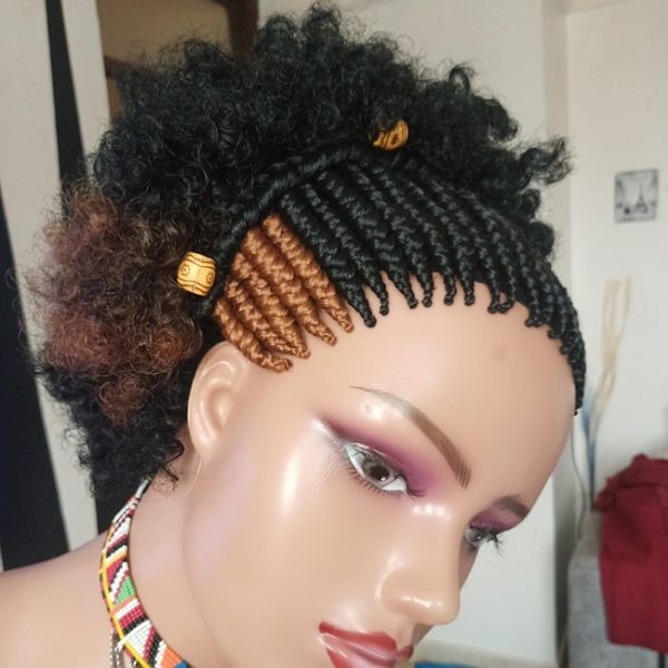 Back Afro Front Braided Wig CGN027 - Image 3