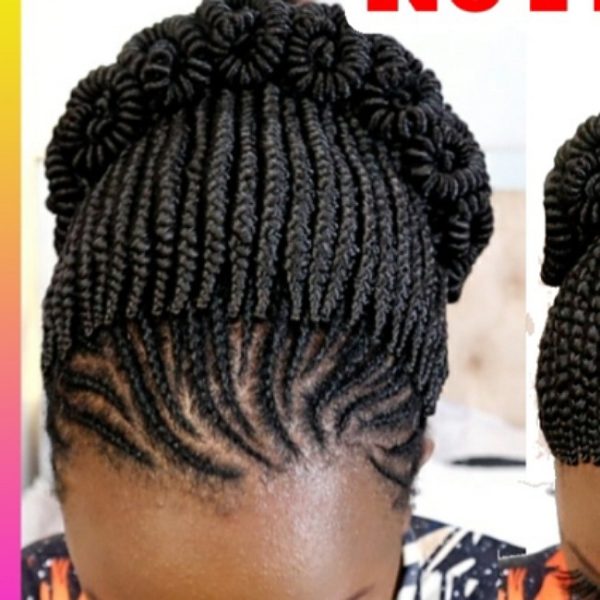 Top Coil Black braided wig - Image 3