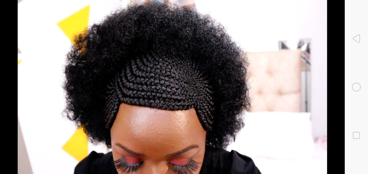 Back Afro Front Braided W-Wig CCA019 - Image 7