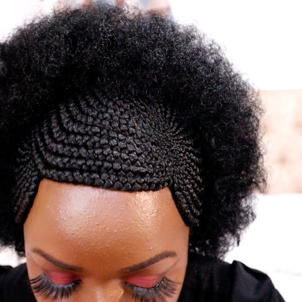 Back Afro Front Braided W-Wig CCA019 - Image 7