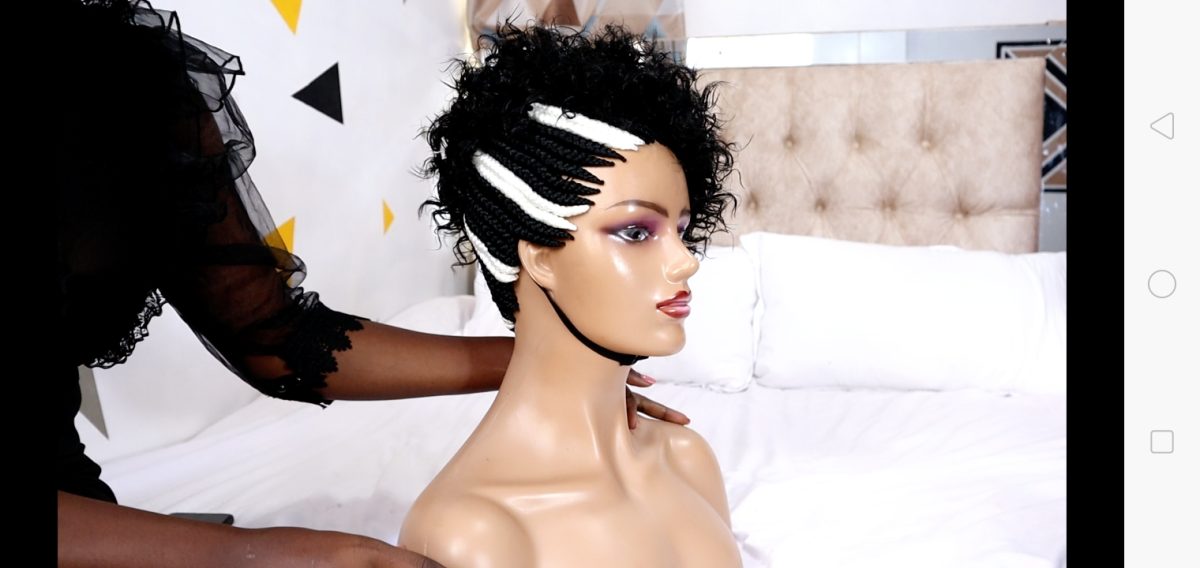 Short Afro Side cornrows Braided Wig CGN020 - Image 7
