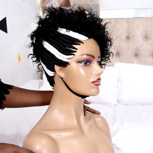 Short Afro Side cornrows Braided Wig CGN020 - Image 7